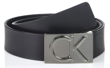 CK Men's 38mm Flat Strap Smooth, Matte Leather Belt
